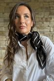 Alcott Bandana Paisley Silky Blend Square Scarf Black